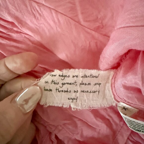 Free People Verona Lace Crochet, Cotton Mini Dress - Pink - Size Small - Picture 10 of 13